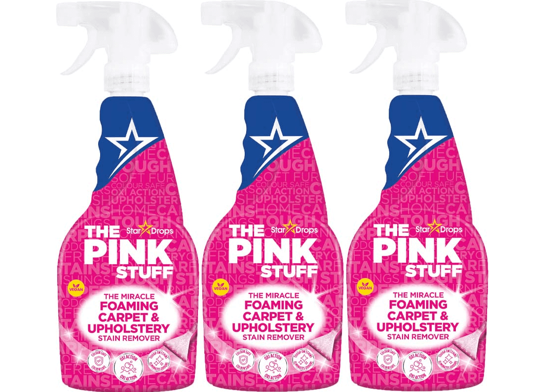 Pink Stuff - Pěnový čistič skvrn na koberce a čalounění 500 ml - 3 balení