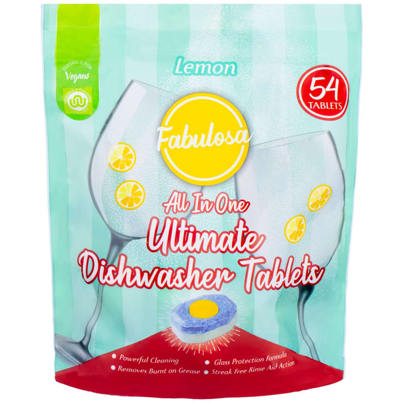 Fabulosa All in One Ultimate tablety do myčky – 54 tablet, Citronový sorbet