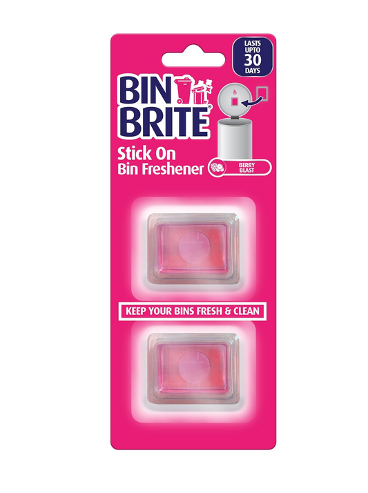 Bin Brite Stick-on Bin Refreshener – Odorizant autoadeziv pentru coșuri de gunoi, prospețime de lungă durată până la 30 de zile