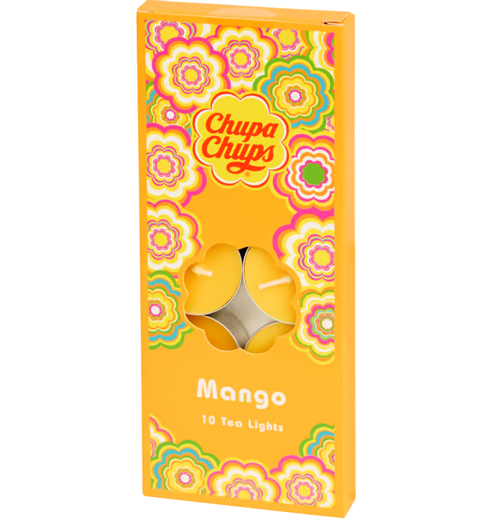 Chupa Chups Čajové svíčky s vůní 10 kusů - Mango