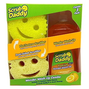 NOVA Scrub Daddy | Čudežni komplet za pranje | premium detergent za pomivanje posode z Scrub Daddy in Scrub Mommy