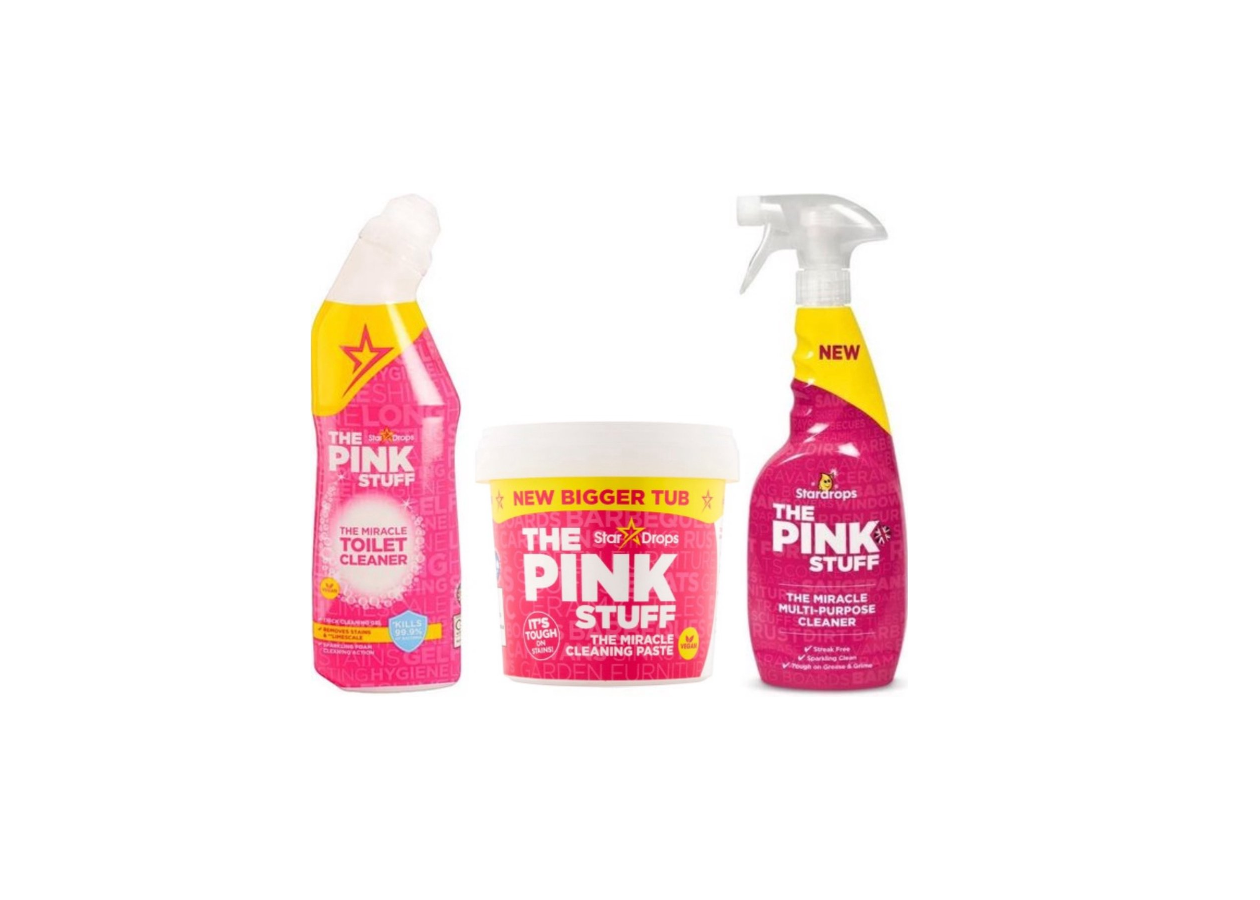 Stardrops Ultra Pinkstuff Pack - Paste de curățare 850 grame + Gel de toaletă + Spray de curățare multiplu