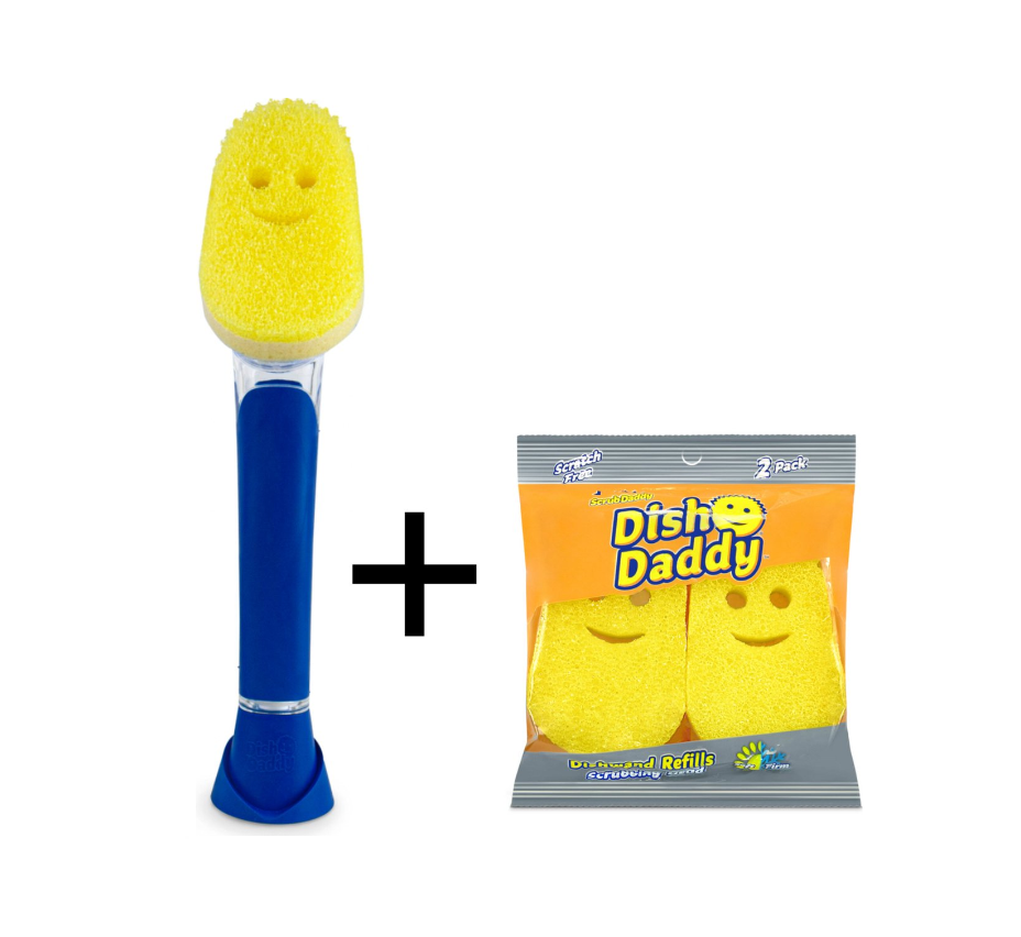 Scrub Daddy Čistilna Krtača - Vključuje 2 Dodatni Gobici - Modra